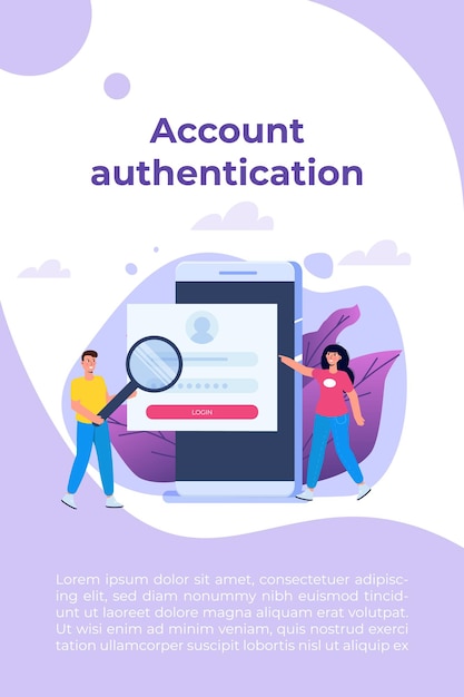 Online registration and sign up, Account authentication concept. Vector UI illustration.