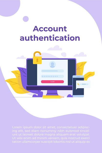 Online registration and sign up, Account authentication concept. Vector UI illustration.