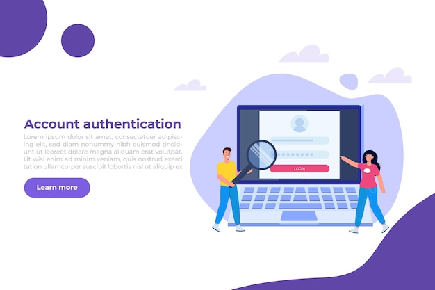 Online registration and sign up, Account authentication concept. Vector UI illustration.