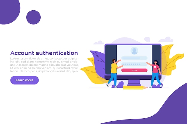 Online registration and sign up, Account authentication concept. Vector UI illustration.