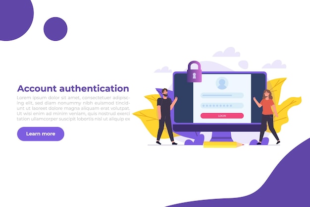 Online registration and sign up, Account authentication concept. Vector UI illustration.