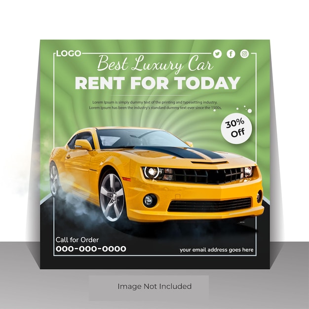 Online Rent a car Social Media Poster Design