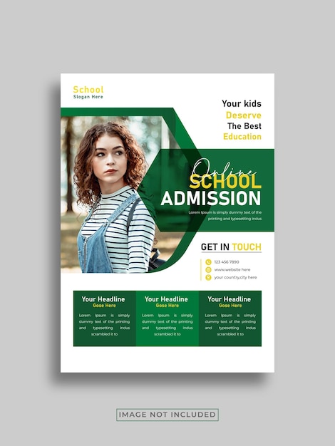 online school admission flyer design template