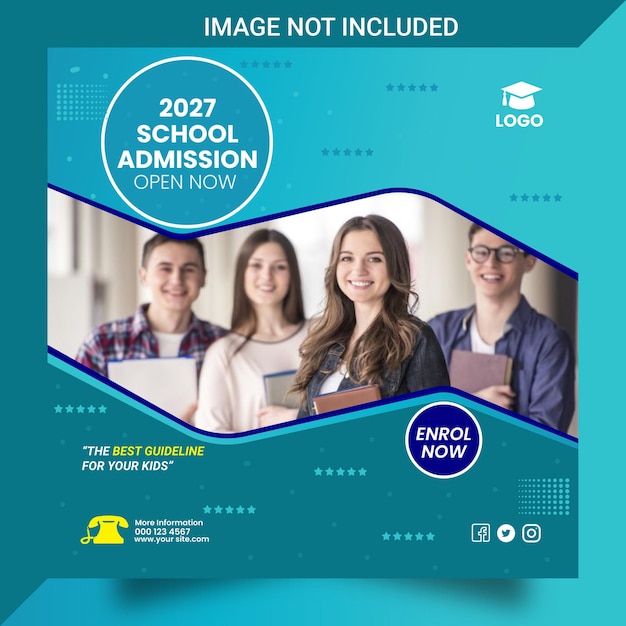 Online School Admission Instagram Ad Post Design