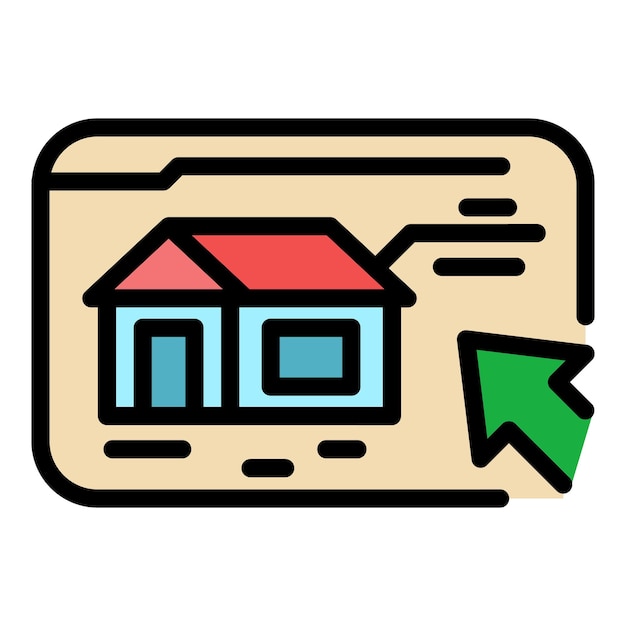 Online selection home icon Outline online selection home vector icon color flat isolated