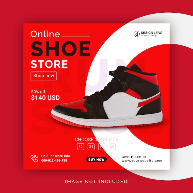 Online Shoe Store Social Media Instagram Post Banner Template