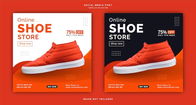 Online Shoes Store Instagram Banner Ad Social Media Post Template