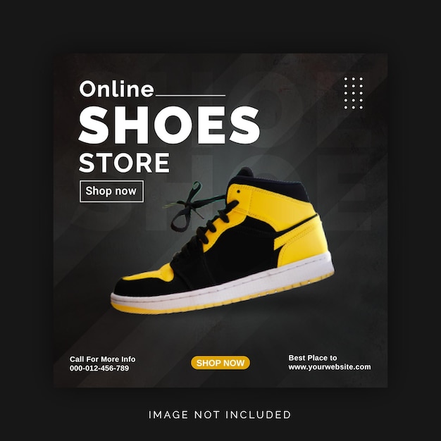 Online Shoes Store Social Media Banner Instagram Post Template