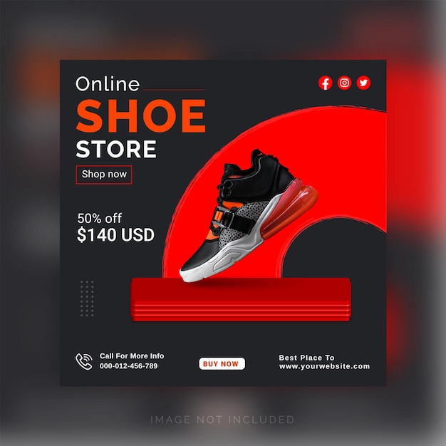 Online Shoes Store Social Media Post Instagram Post Template