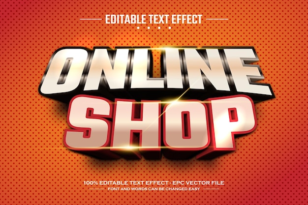 Online shop 3D editable text effect template