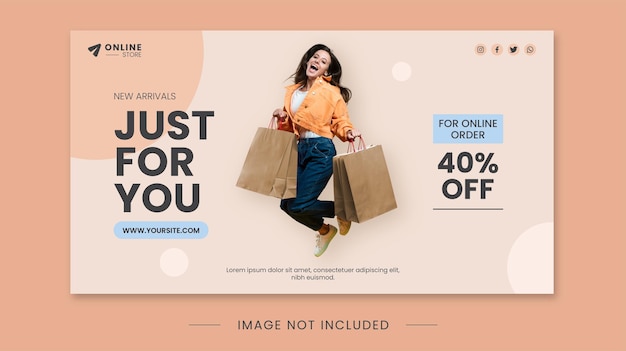 Vector online shop banner template