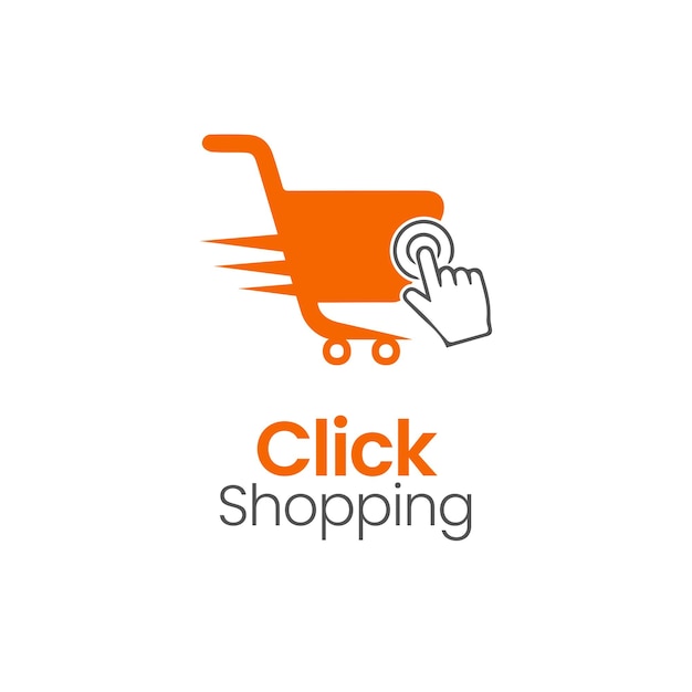 Online Shop click Logo Design Template. Perfect for Ecommerce, sales, discounts, or store, company.