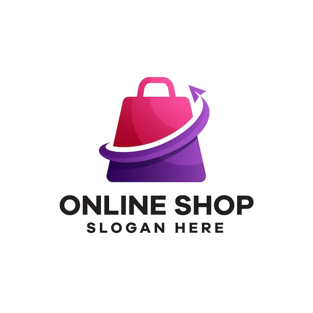 Online Shop Gradient Logo Design