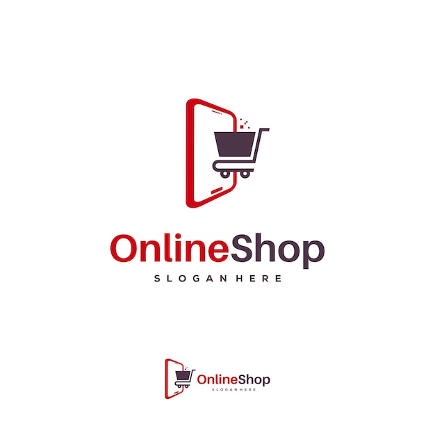 Online Shop Logo Designs Template vector, Simple Shopping logo