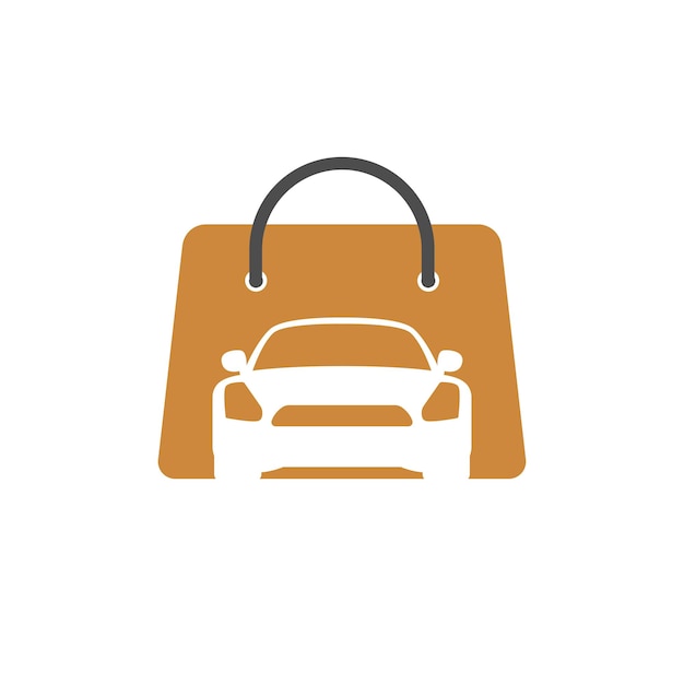 Online shop logo with car illustration