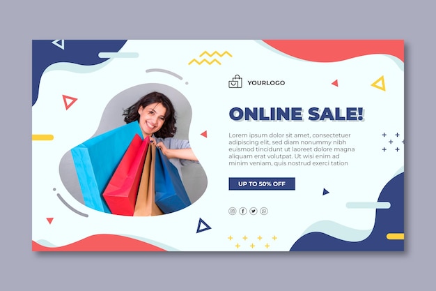 Online shopping banner template