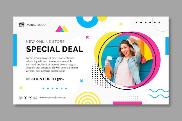 Online shopping banner template