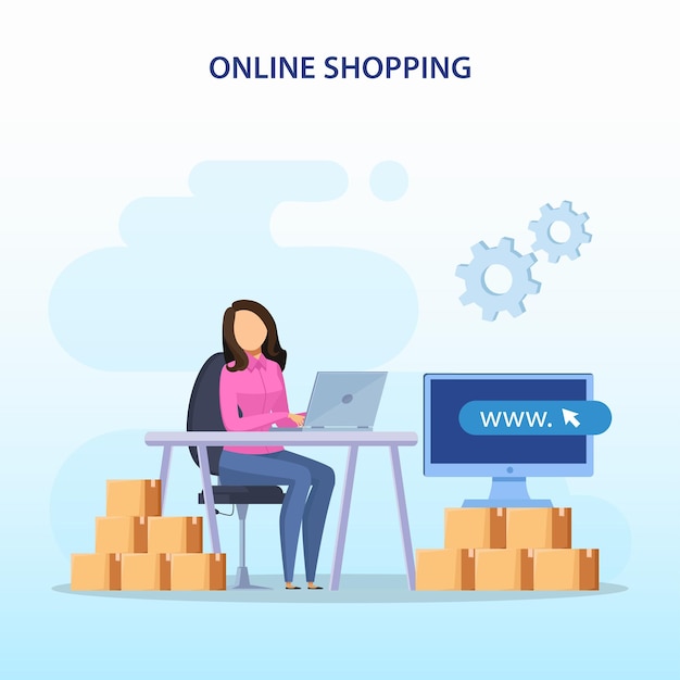 Online shopping concept ecommerce concept buying online store online application store vector