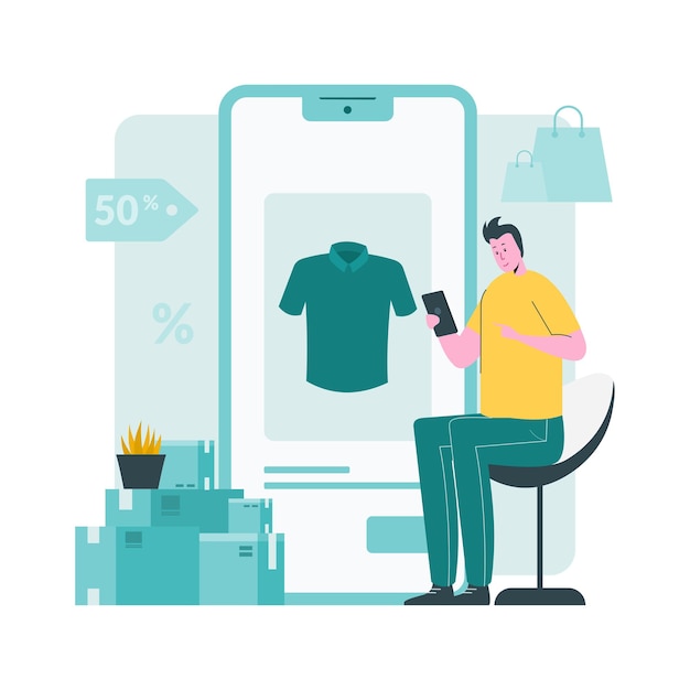 Online shopping concept illustration