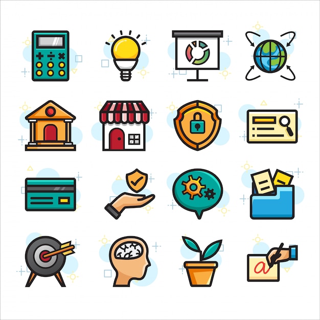 Online shopping, e-commerce icon set