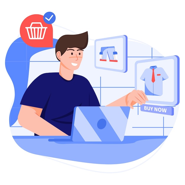 Online Shopping Flat Illustration