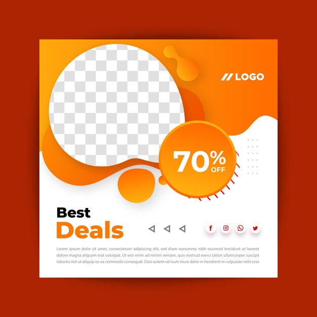 Vector online shopping flyer template design vector