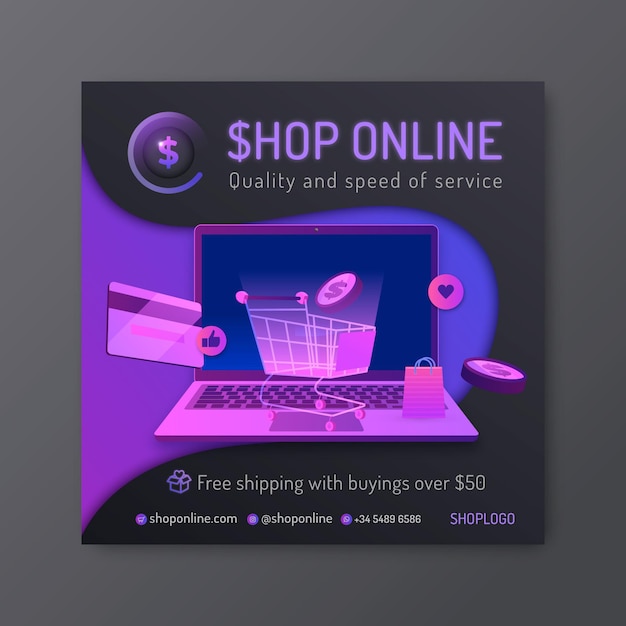 Online shopping flyer template