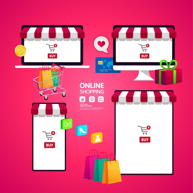 Online Shopping idea vector illustration