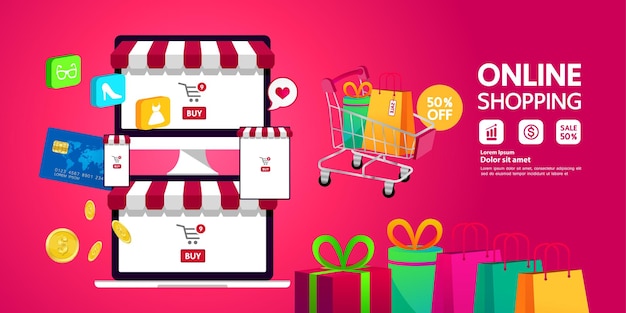 Online Shopping idea vector illustration