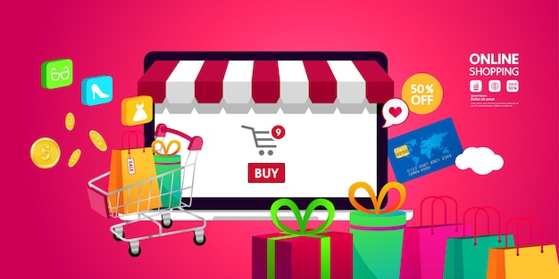 Online Shopping idea vector illustration