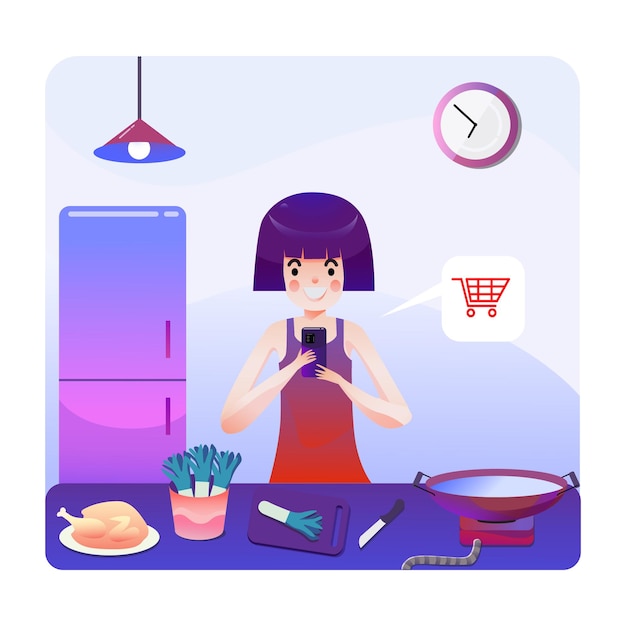 Vector online shopping illustration