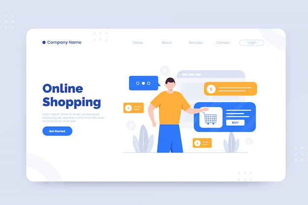 Online shopping landing page template