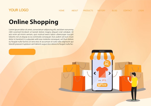 Online shopping landing page template