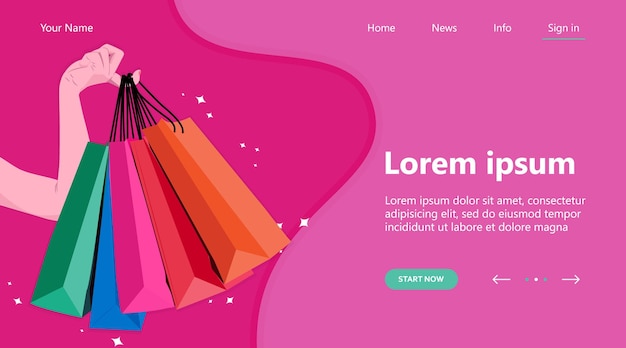 Online shopping landing page template