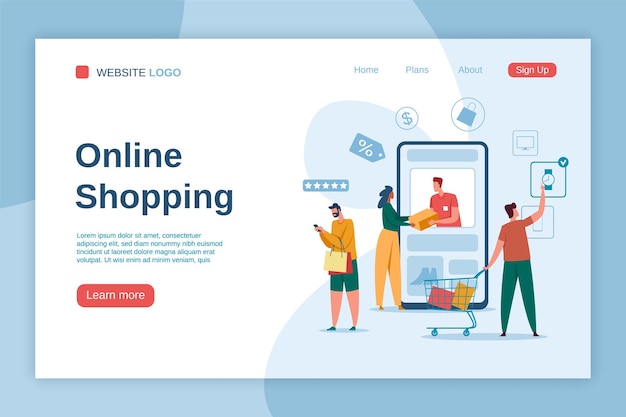 Online shopping landing page