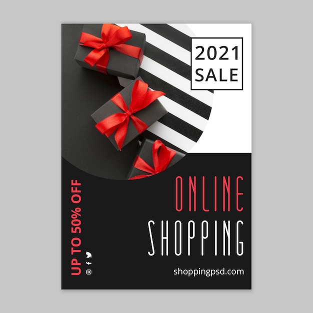 Online shopping and sales flyer template