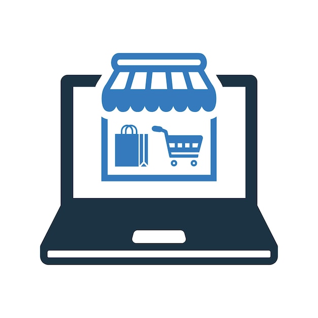 Online shopping store icon Simple editable vector illustration