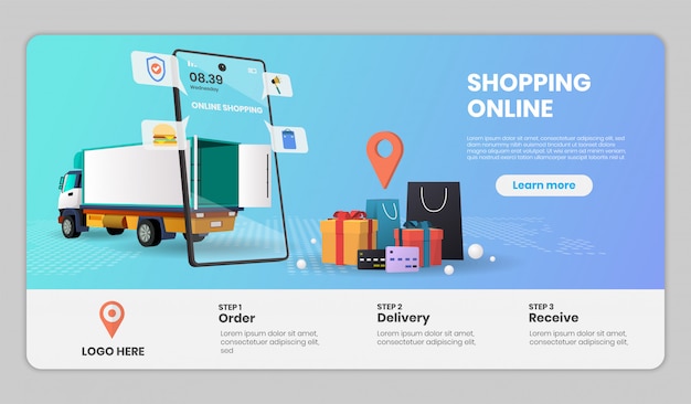 Online Shopping template landing page