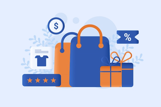 Online shopping vector illustration