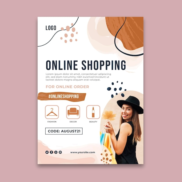 Online shopping vertical flyer