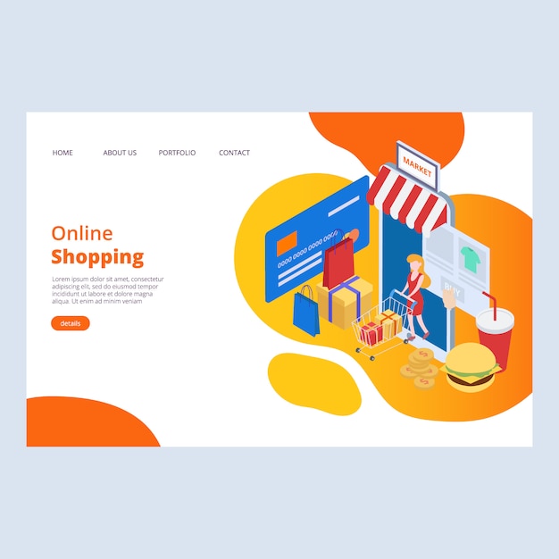 Online Shopping Web Page Design Template