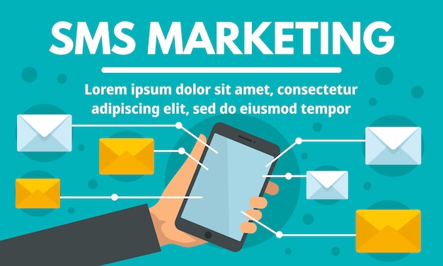 Online sms marketing concept banner