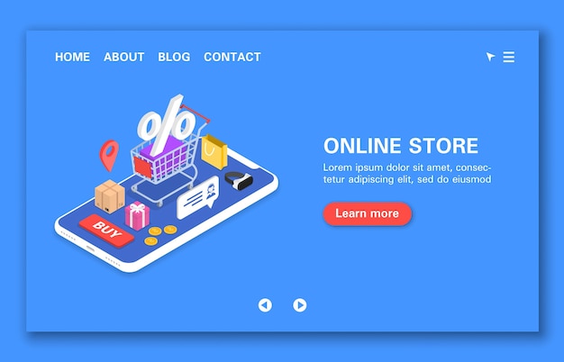 Online store concept hour support discounts bonuses and gifts shopping tracking  isometric 