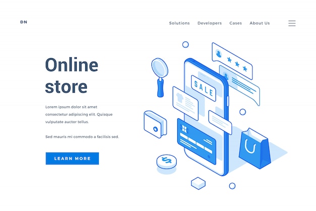 online store landing page