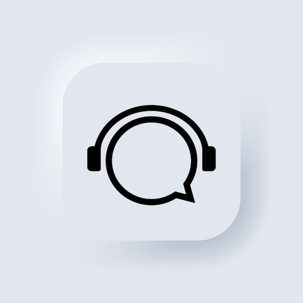 Online support 24 7 hours icon. Call center support symbol with headphone image. Consultant concept for e-commerce or elearning. Neumorphic UI UX white user interface web button. Vector EPS 10.