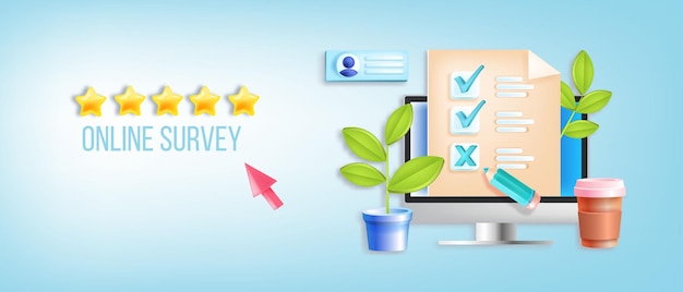 Online survey, quality evaluation, digital checklist questionnaire, internet feedback web banner.