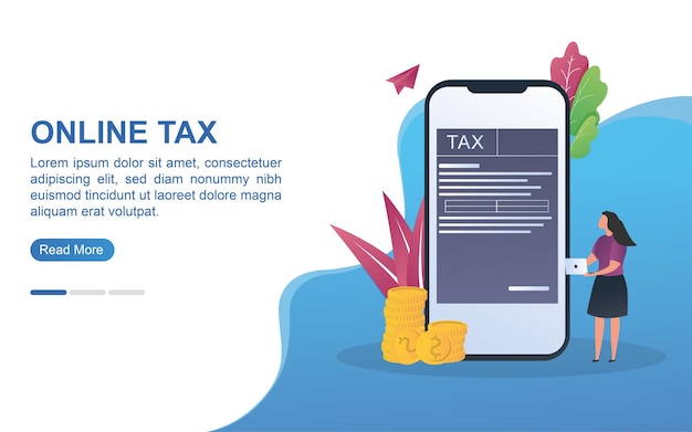 Online tax concept with the form available on the smartphone screen.