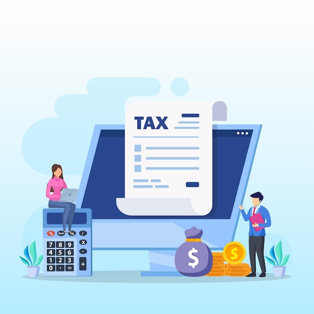 Online Tax Payment pay season tax time Concept Flat vector template