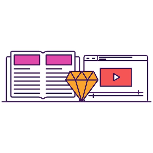 Online training coaching and video tutorial icon vector