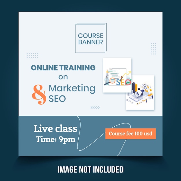 Online training course social media post template